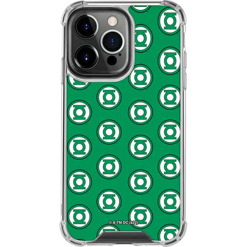 DC Comics Green Lantern Logo Pattern iPhone 14 Pro Clear Case